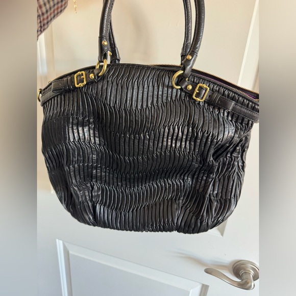 EUC Coach Black Pleated Leather Sophia Madison Satchel - Picture 5 of 7